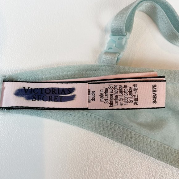 NWOT Victoria's Secret Bra 34B Unlined Demi Blue Lace - Picture 5 of 7